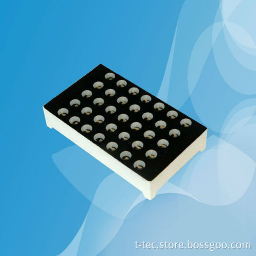 LED Dot matrix display 5x7, 1.9mm, common anode(cathode), diffused(clear) light, red dot, black(grey) face